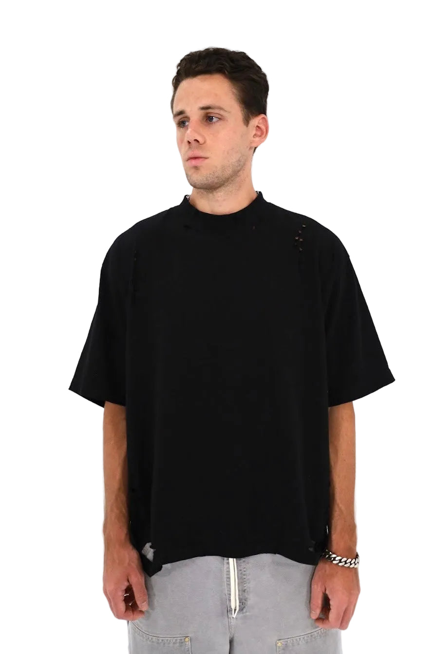 Distressed Oversized T-Shirt (Black)