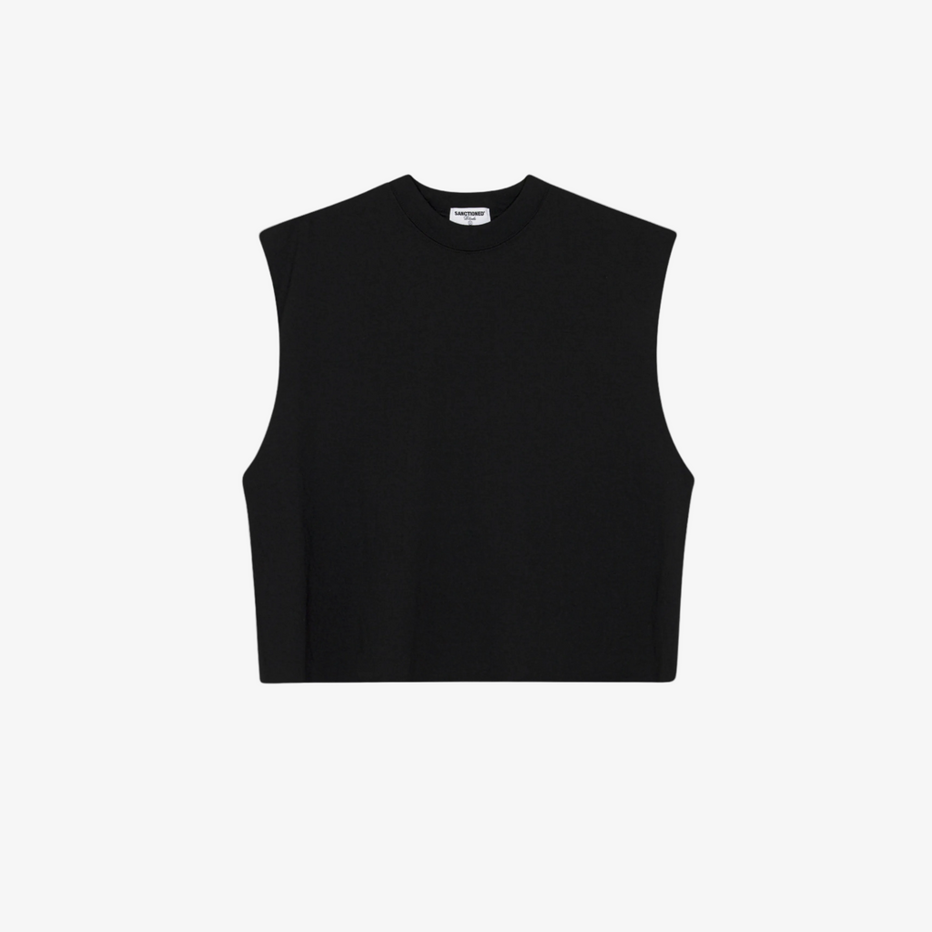 Cropped Muscle Shirt (Black)