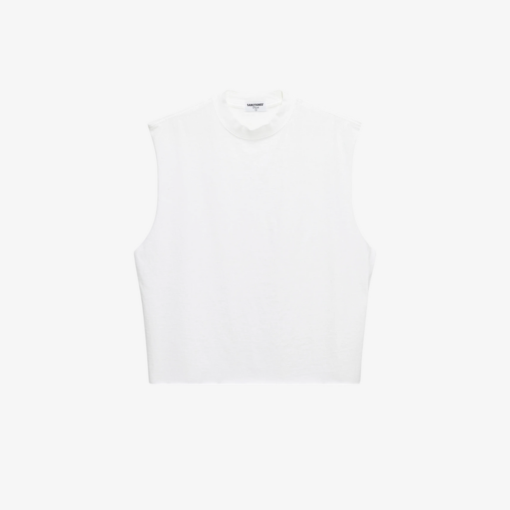 Cropped Muscle Shirt (White)