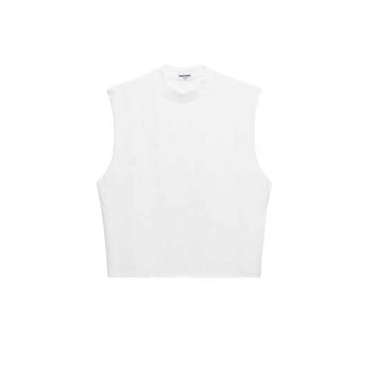Cropped Muscle Shirt (White)