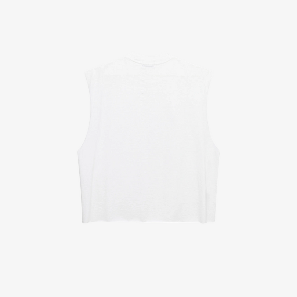 Cropped Muscle Shirt (White)
