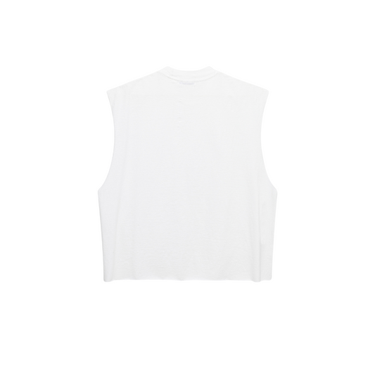 Cropped Muscle Shirt (White)