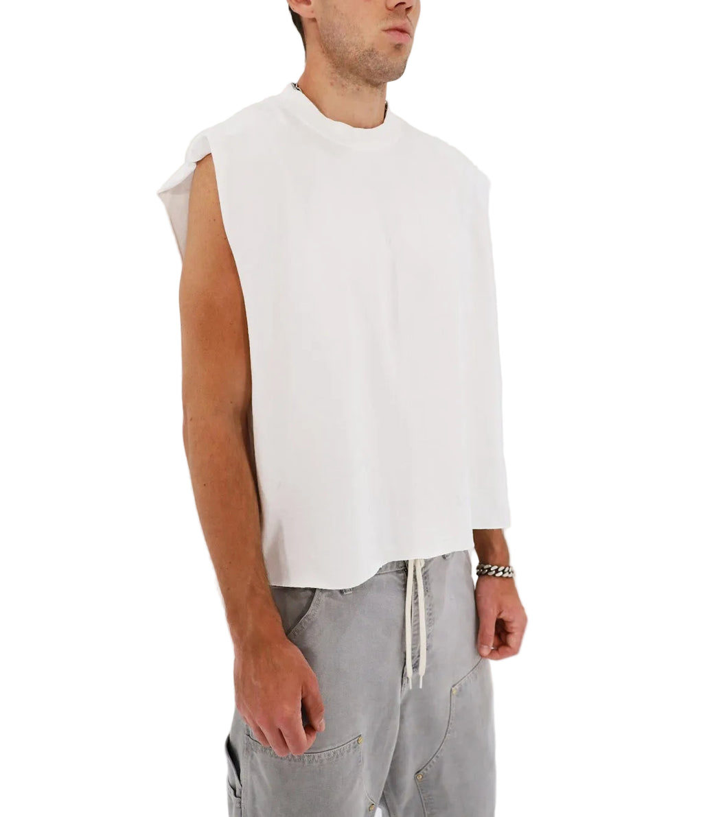 Cropped Muscle Shirt (White)