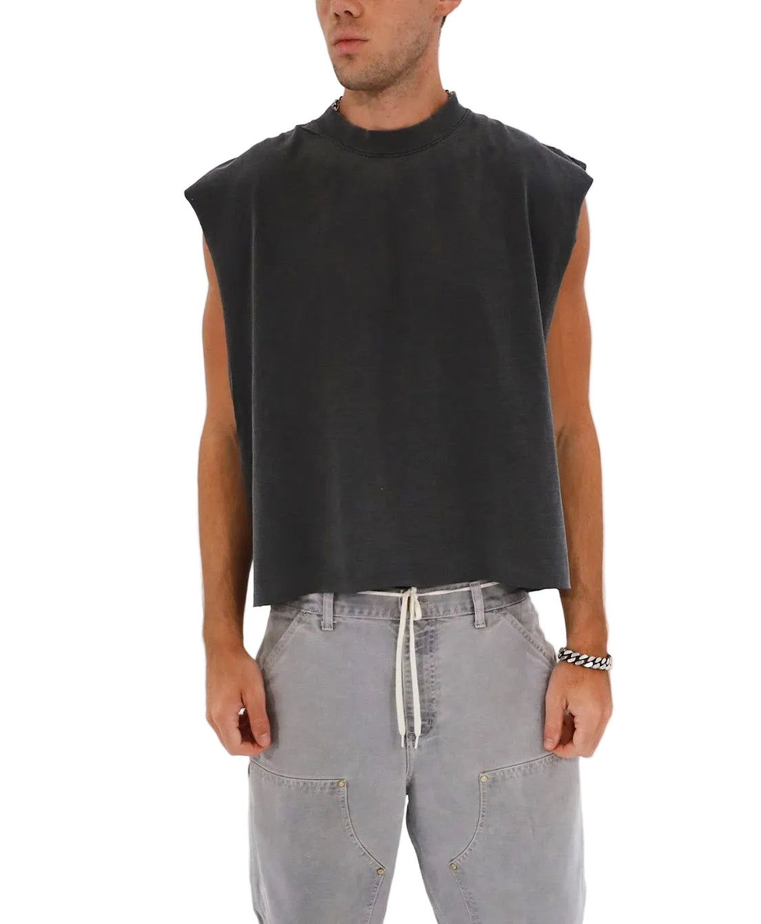 Cropped Muscle Shirt (Pepper)