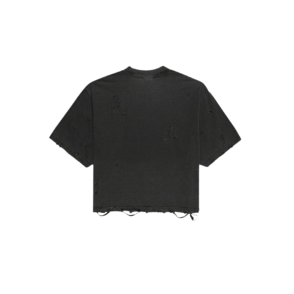 Distressed Crop T-Shirt (Pepper)