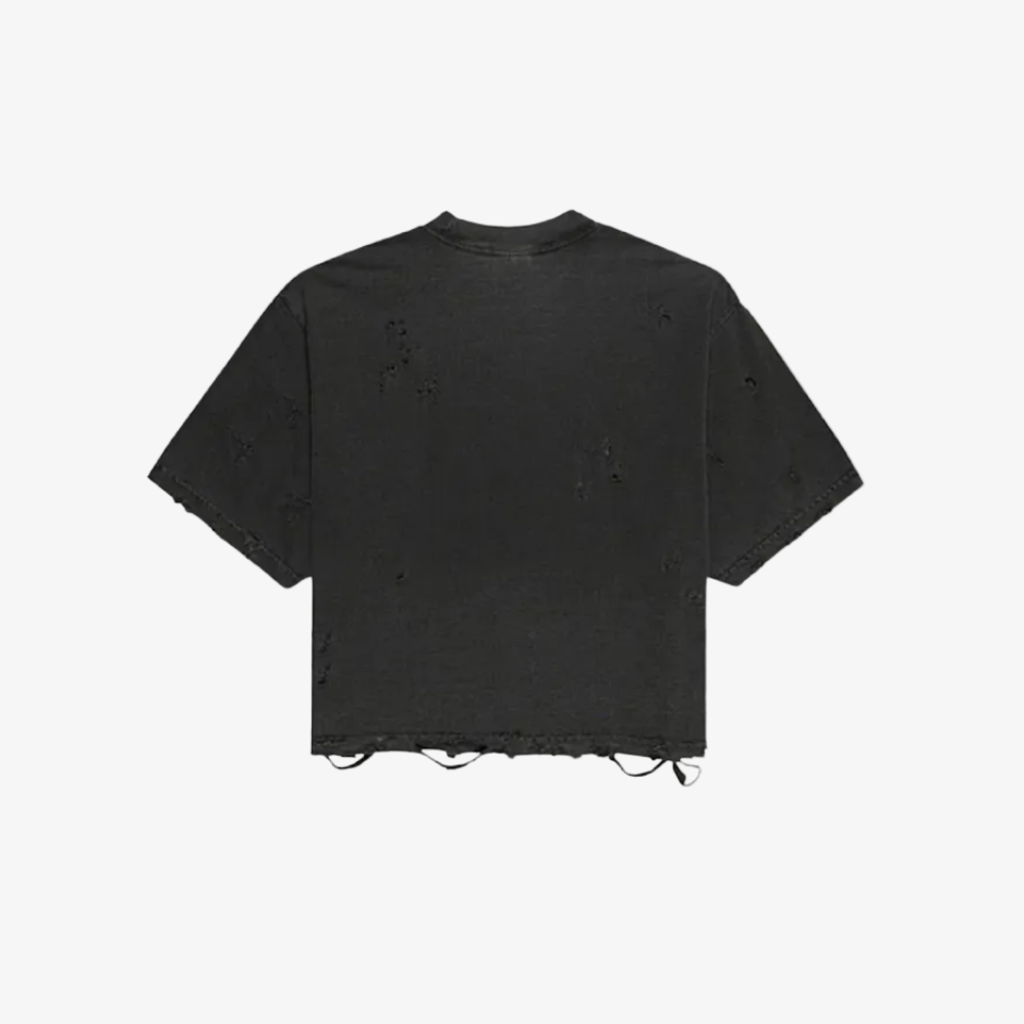 Distressed Crop T-Shirt (Pepper)