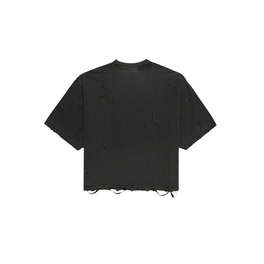 Distressed Crop T-Shirt (Pepper)