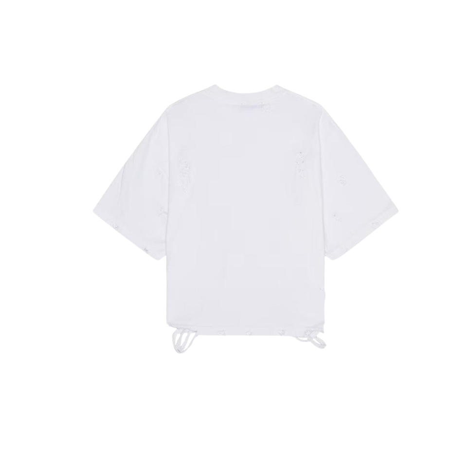 Distressed Crop T-Shirt (White)