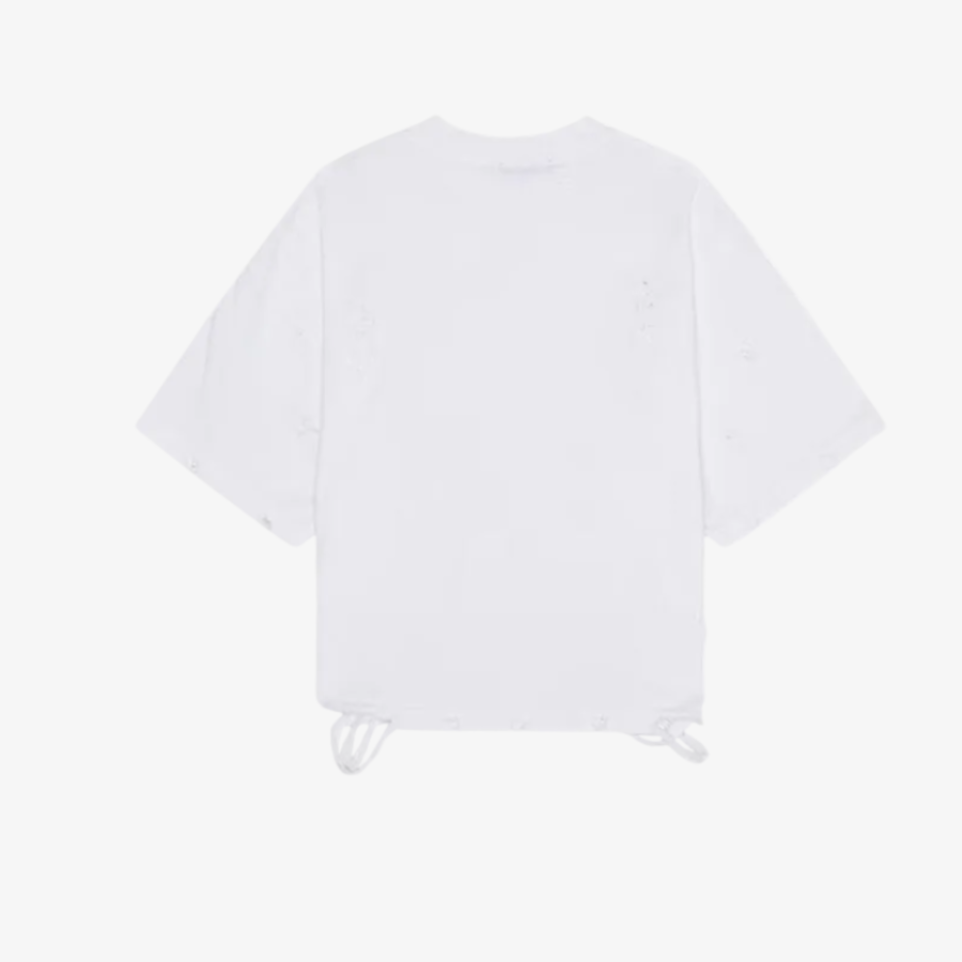 Distressed Crop T-Shirt (White)