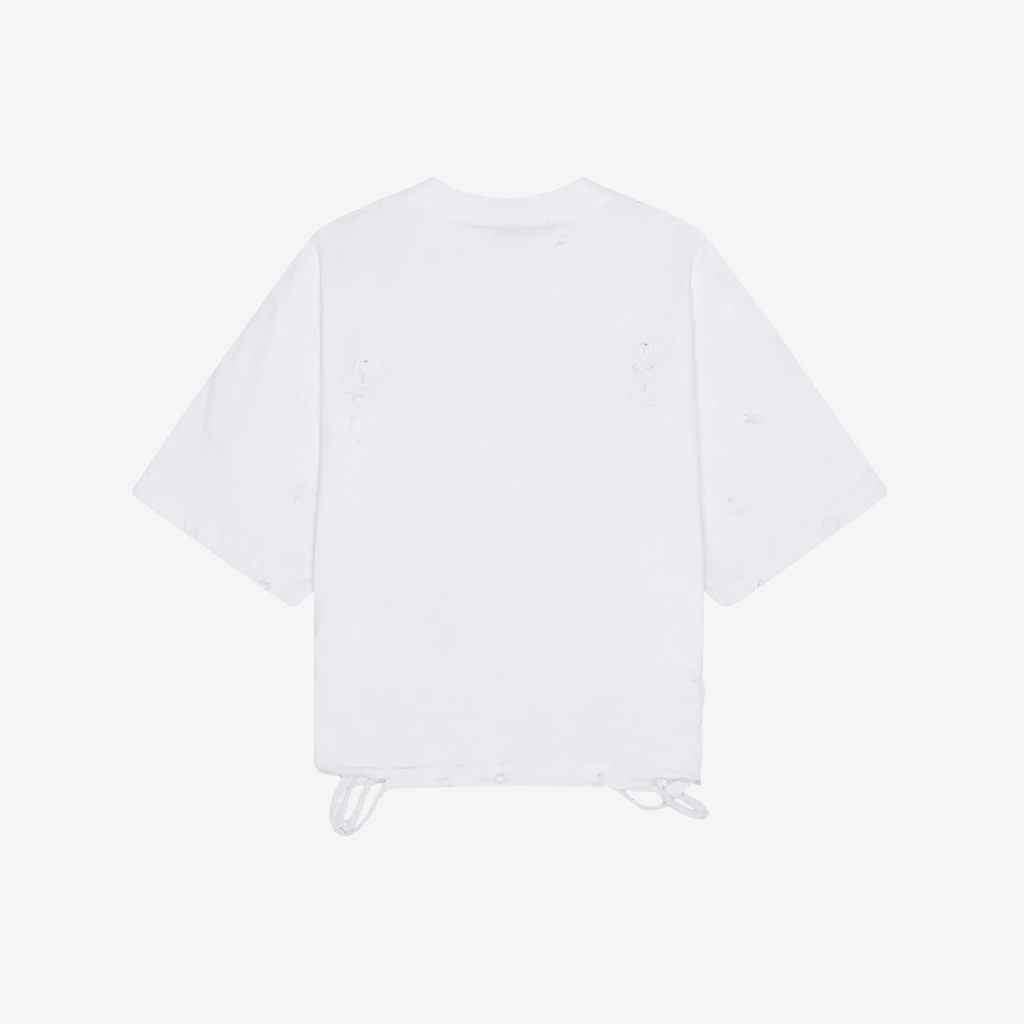 Distressed Crop T-Shirt (White)