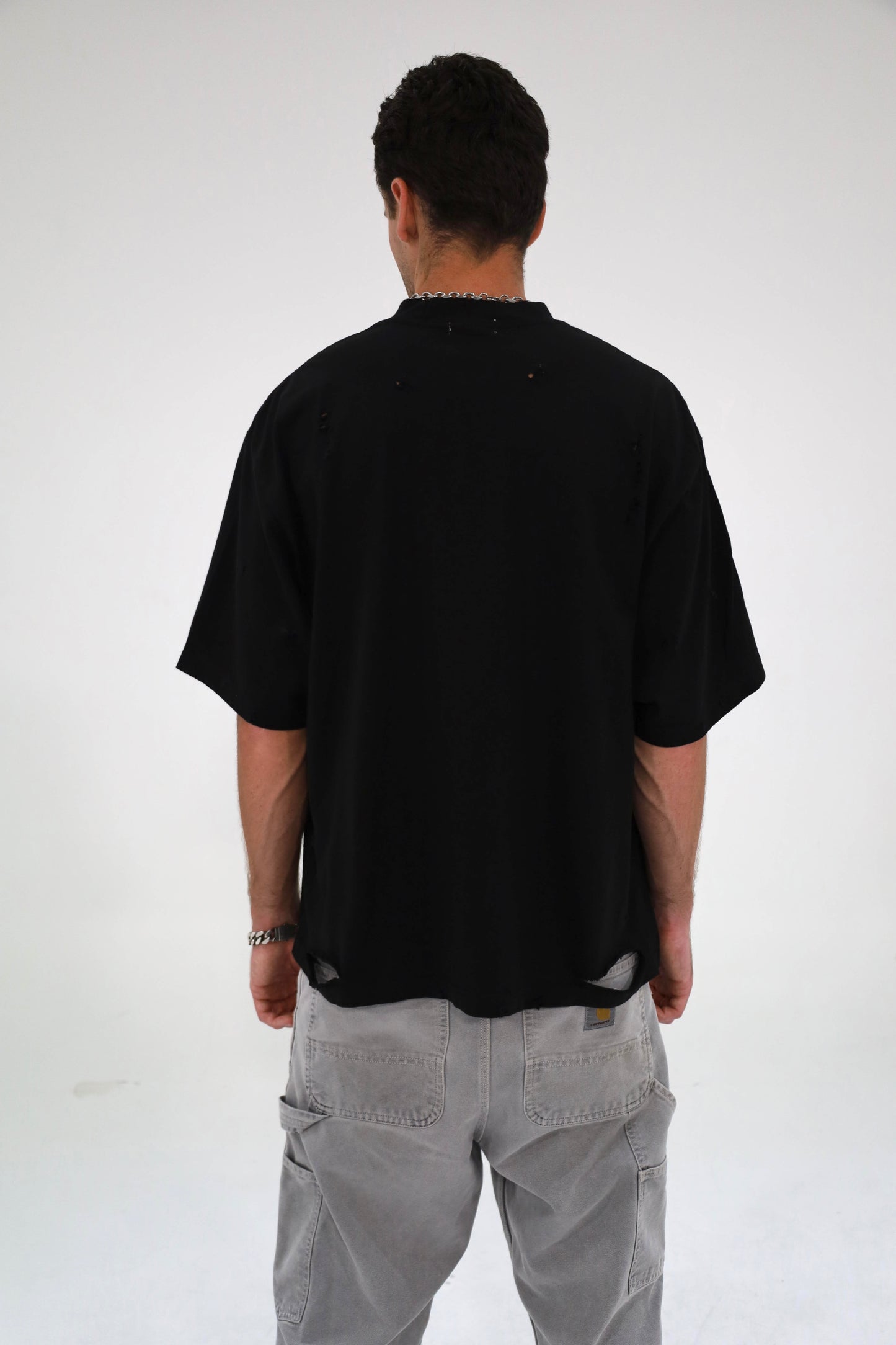 Distressed Oversized T-Shirt (Black)