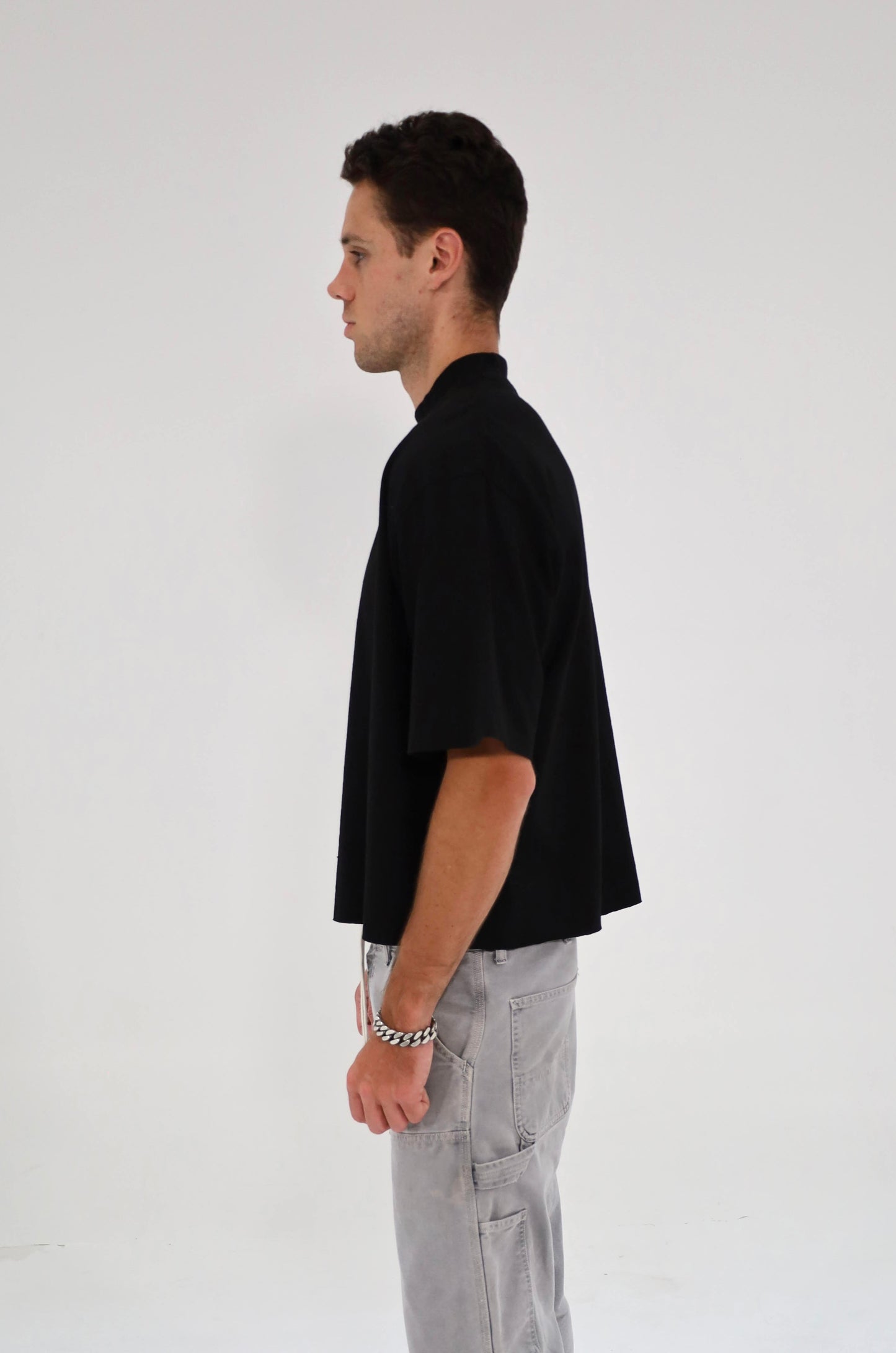 Distressed Crop T-Shirt (Black)