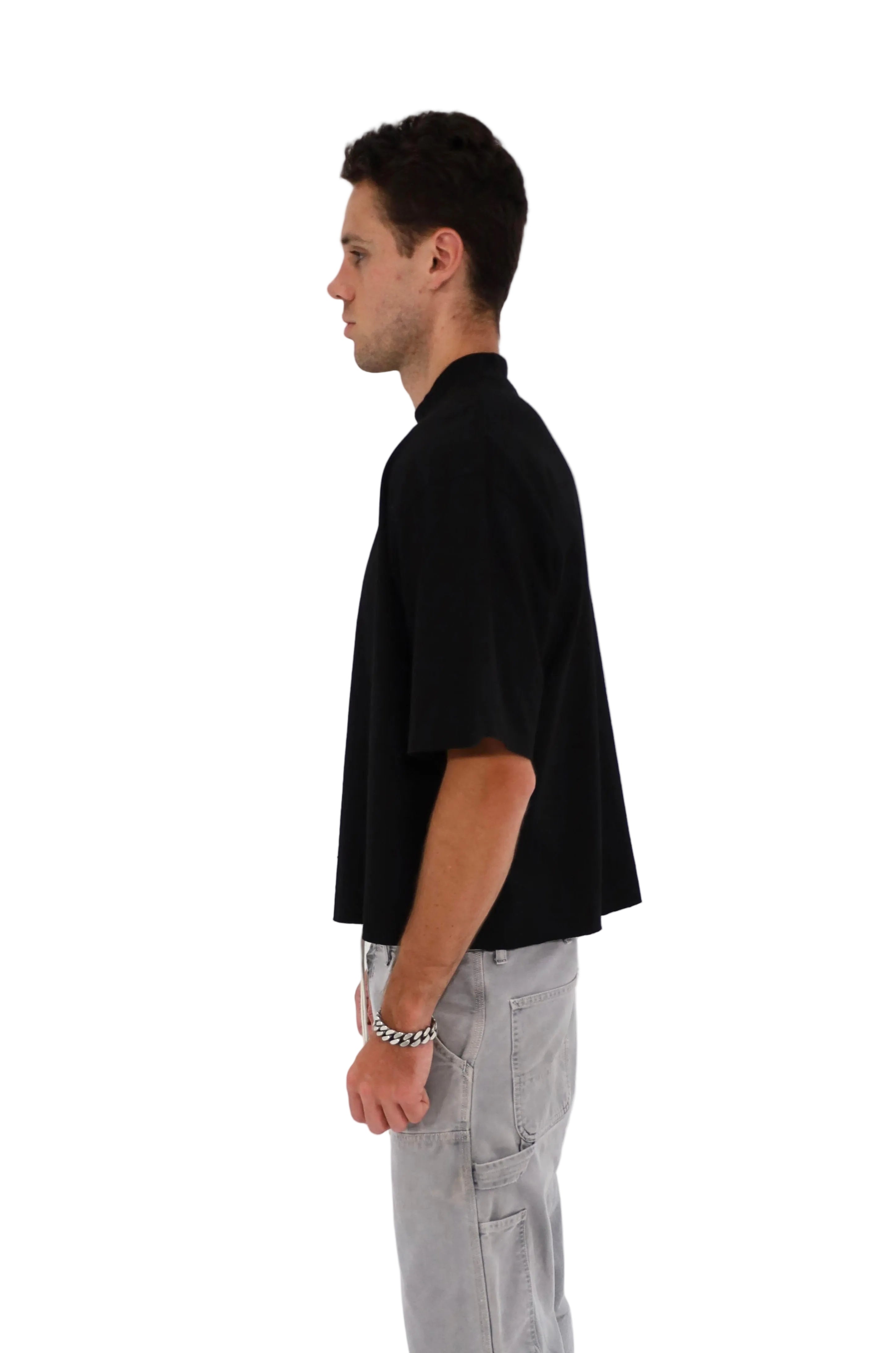 Distressed Crop T-Shirt (Black)