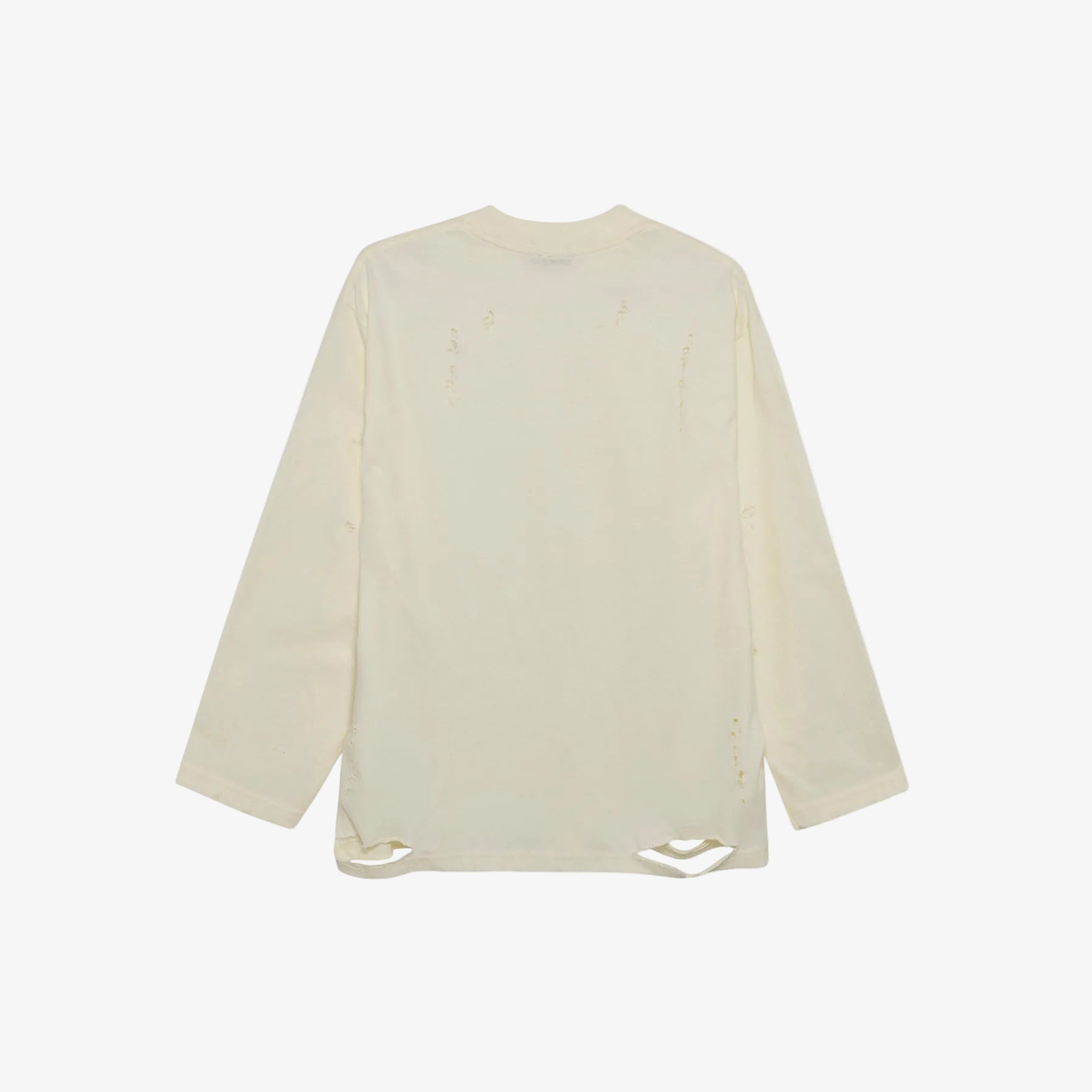 Distressed Oversized Long Sleeve (Cream)