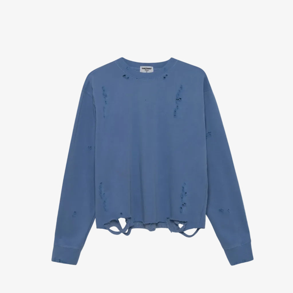 Distressed Lightweight Sweater (Light Blue)