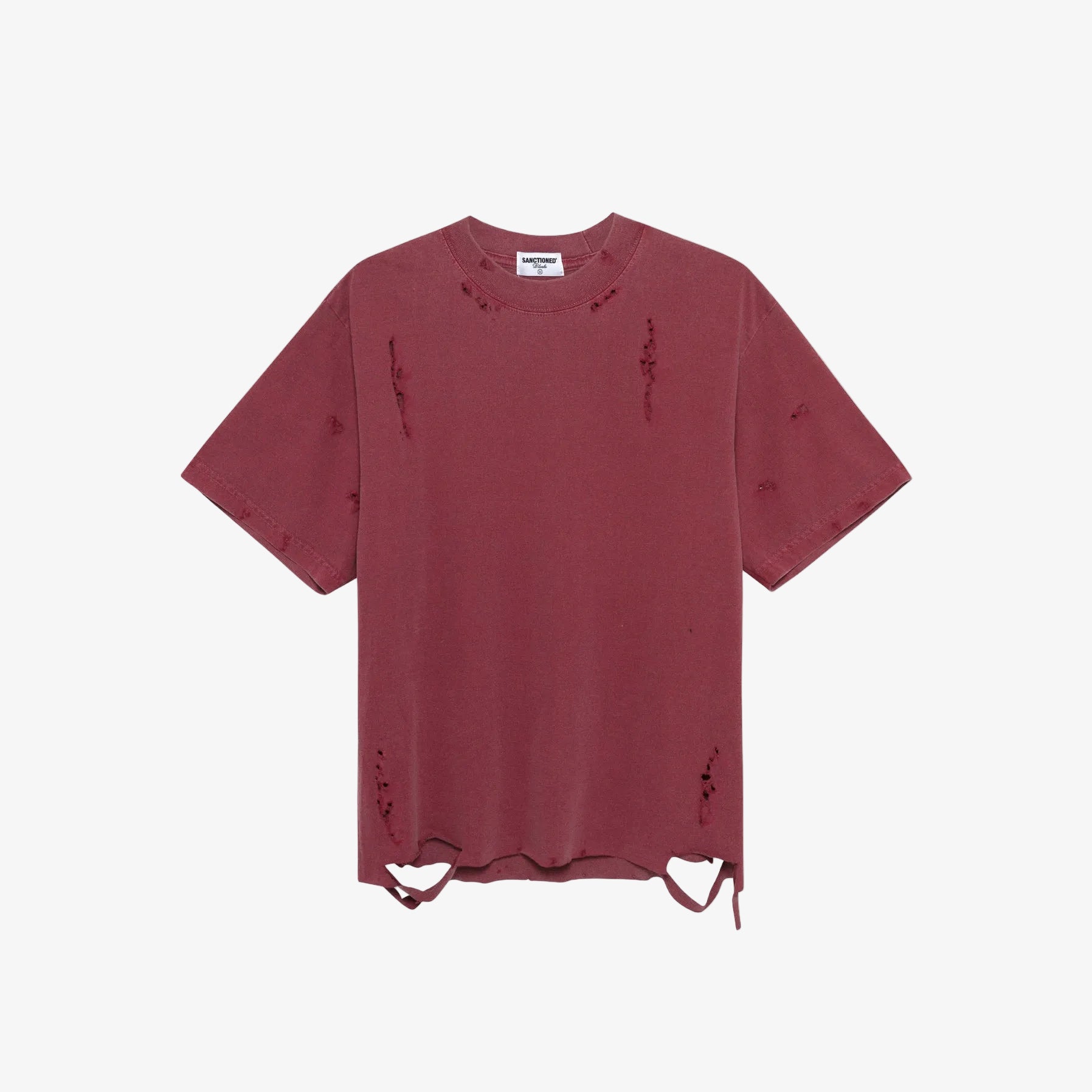 Distressed Washed T-Shirt (Light Red)