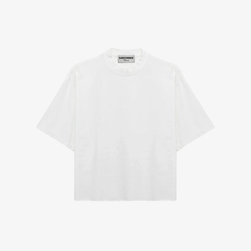Cropped Oversized T-Shirt (White)