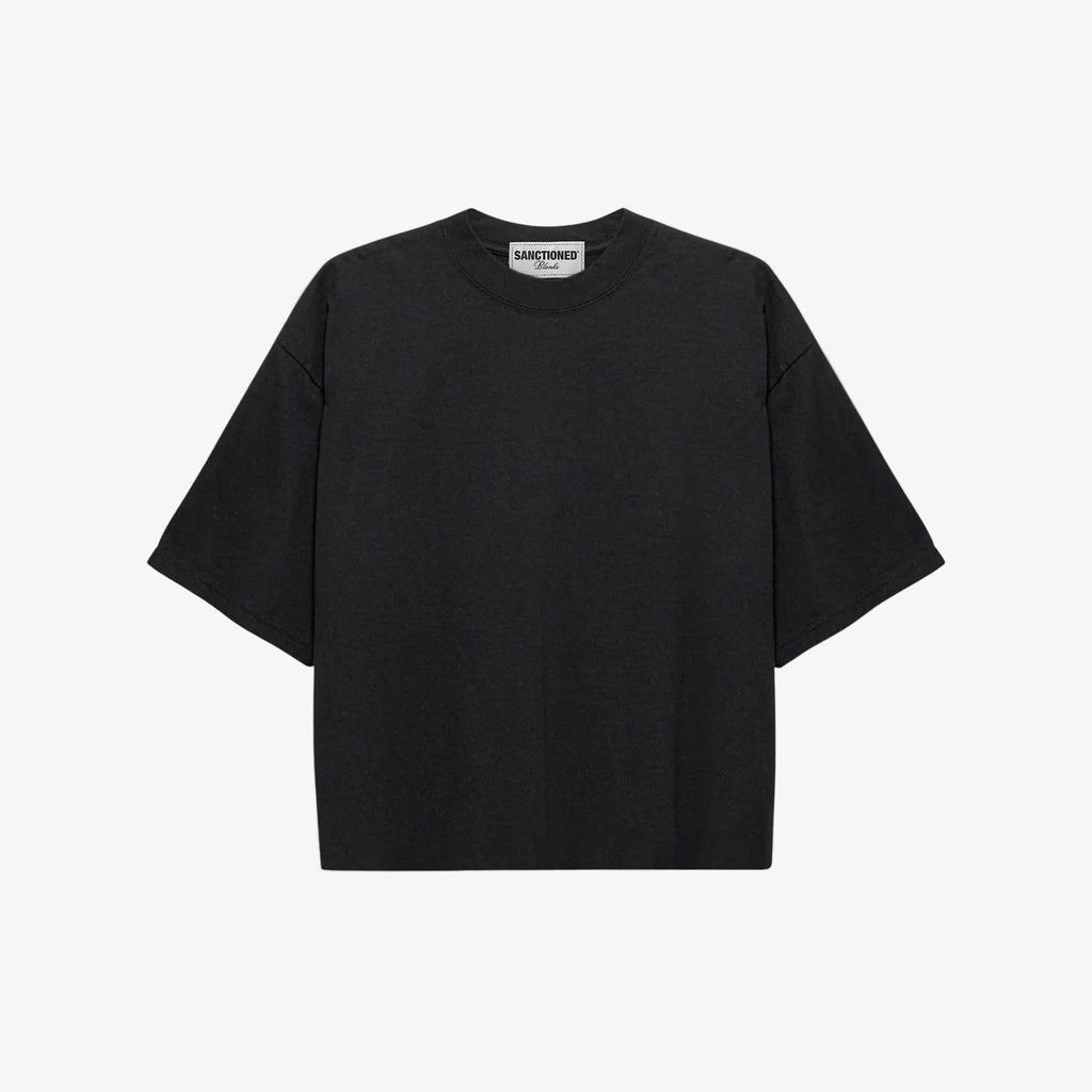 Cropped Oversized T-Shirt (Black)