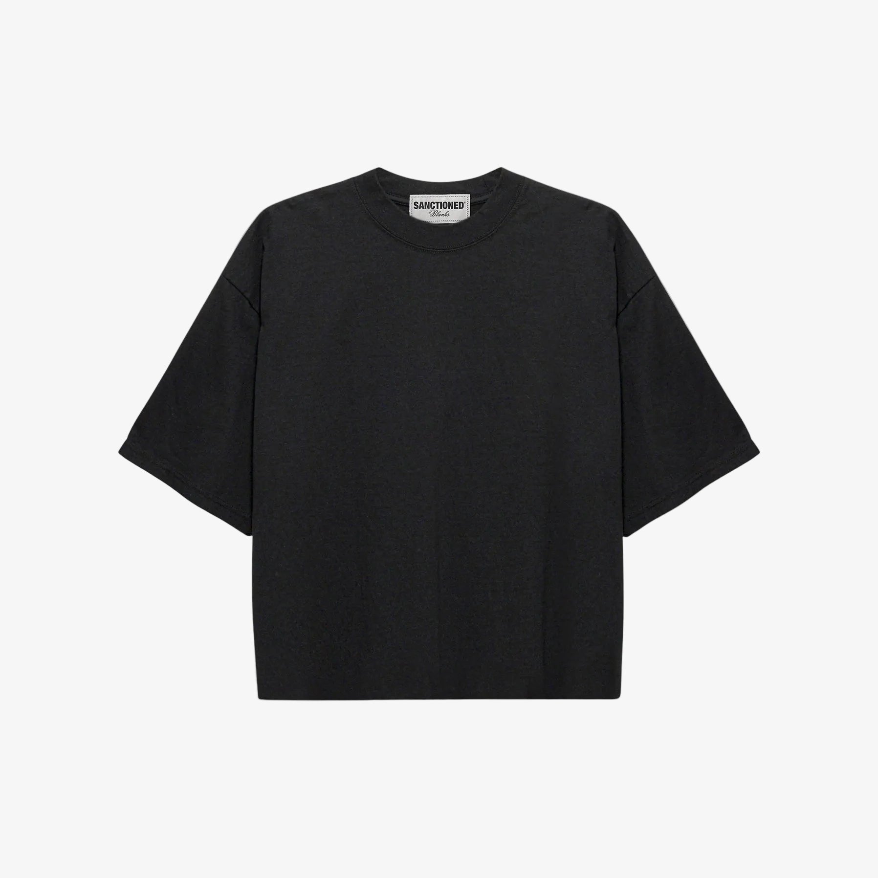 Cropped Oversized T-Shirt (Black)