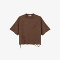 Distressed Crop T-Shirt (Brown)
