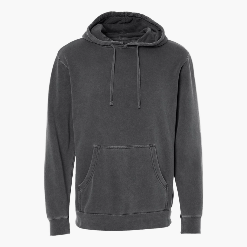 Unisex Midweight Pigment Dye Pullover Hood (Black)