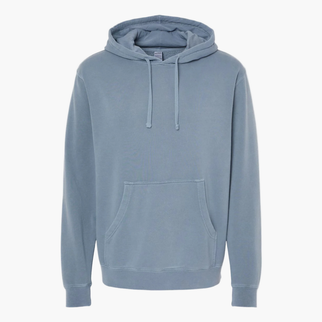 Unisex Midweight Pigment Dye Pullover Hood (Blue)