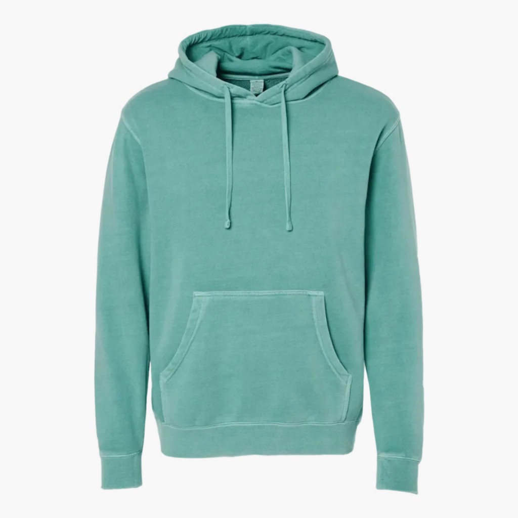Unisex Midweight Pigment Dye Pullover Hood (Mint)