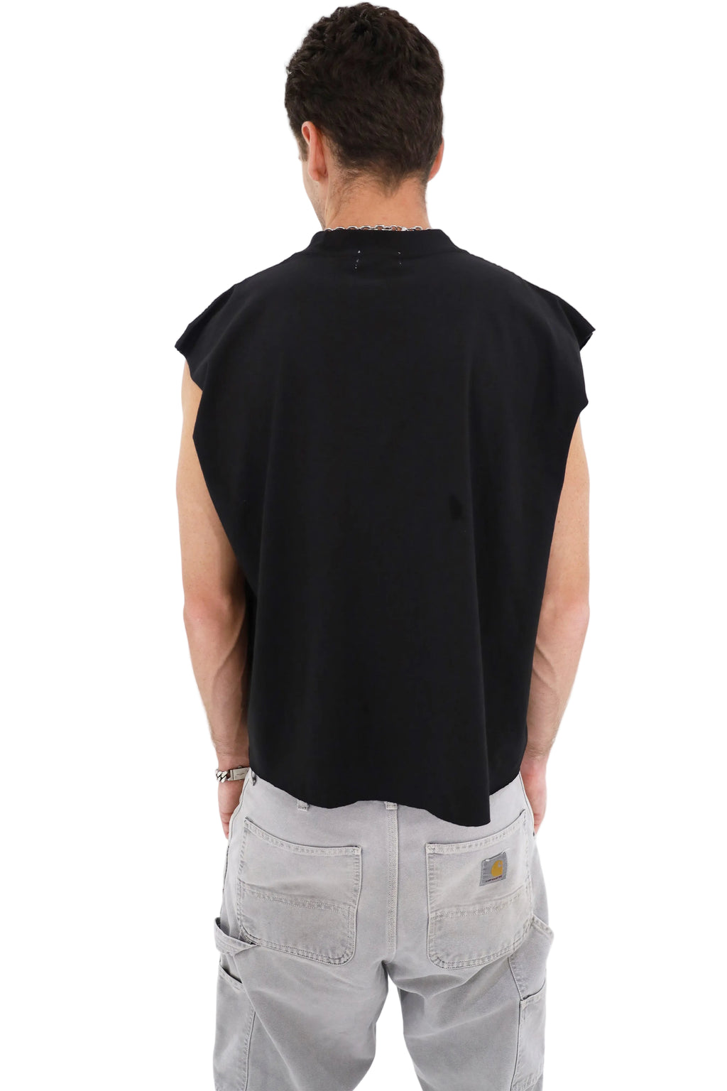 Cropped Muscle Shirt (Black)