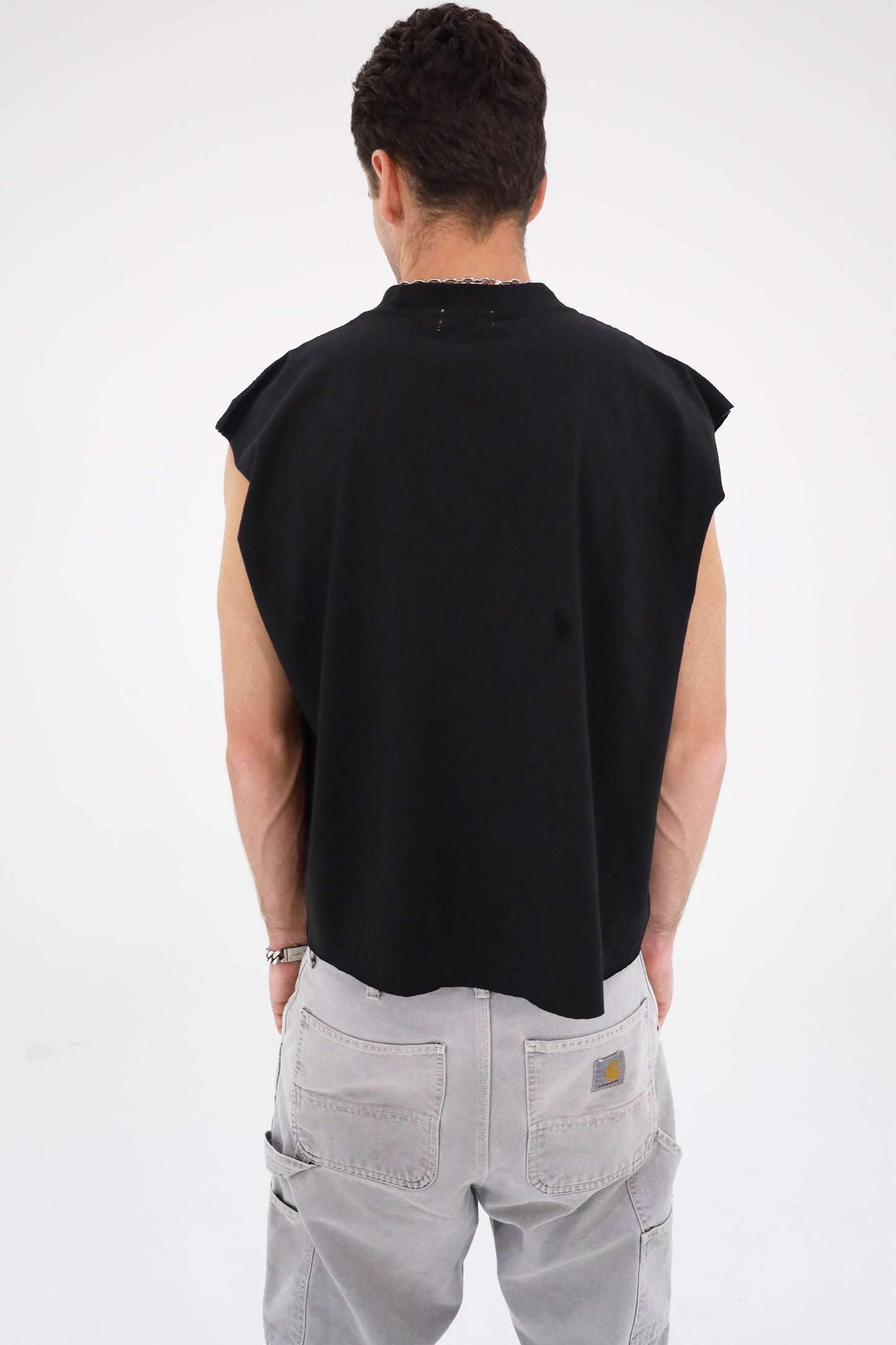Cropped Muscle Shirt (Black)