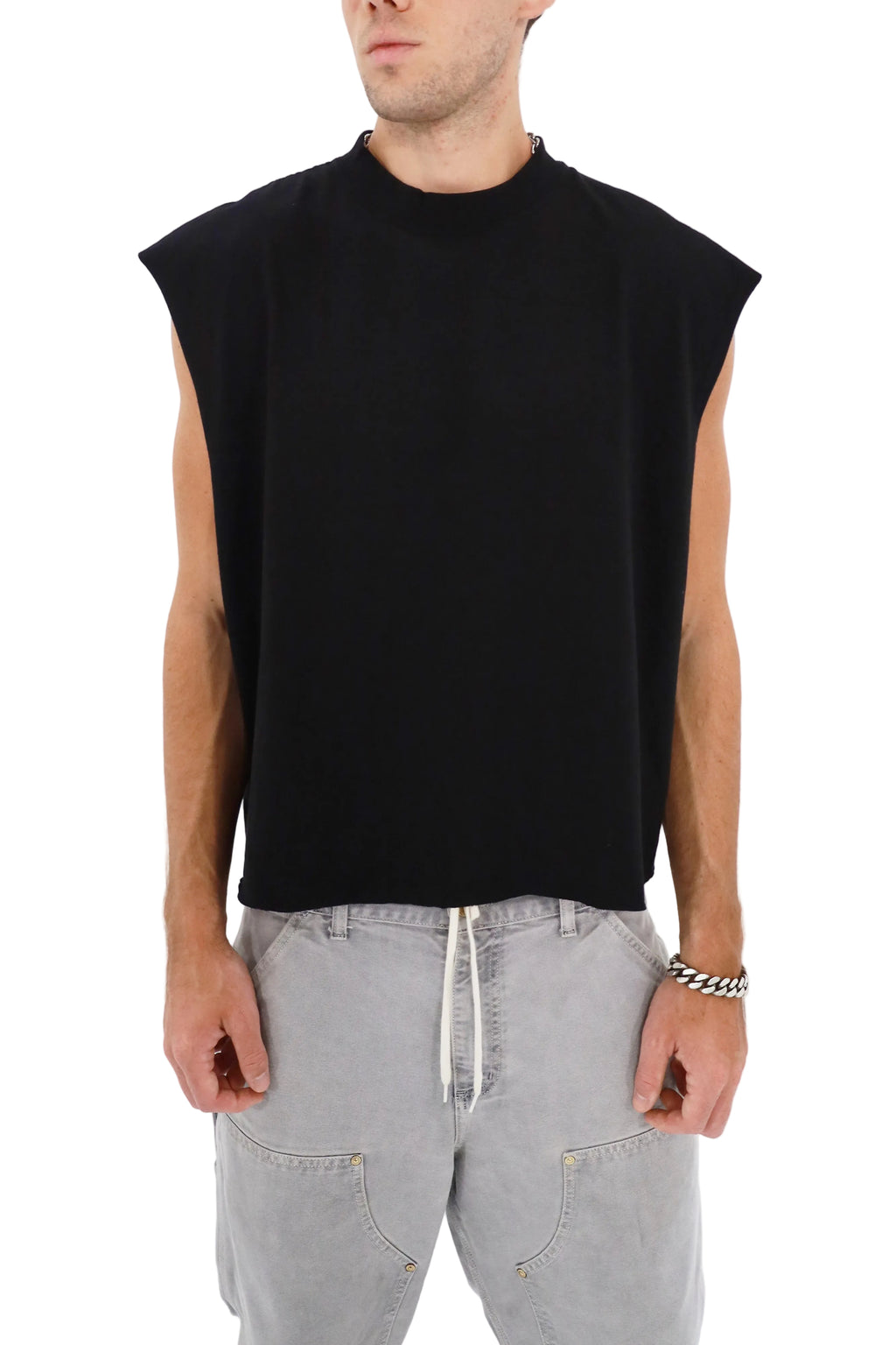 Cropped Muscle Shirt (Black)
