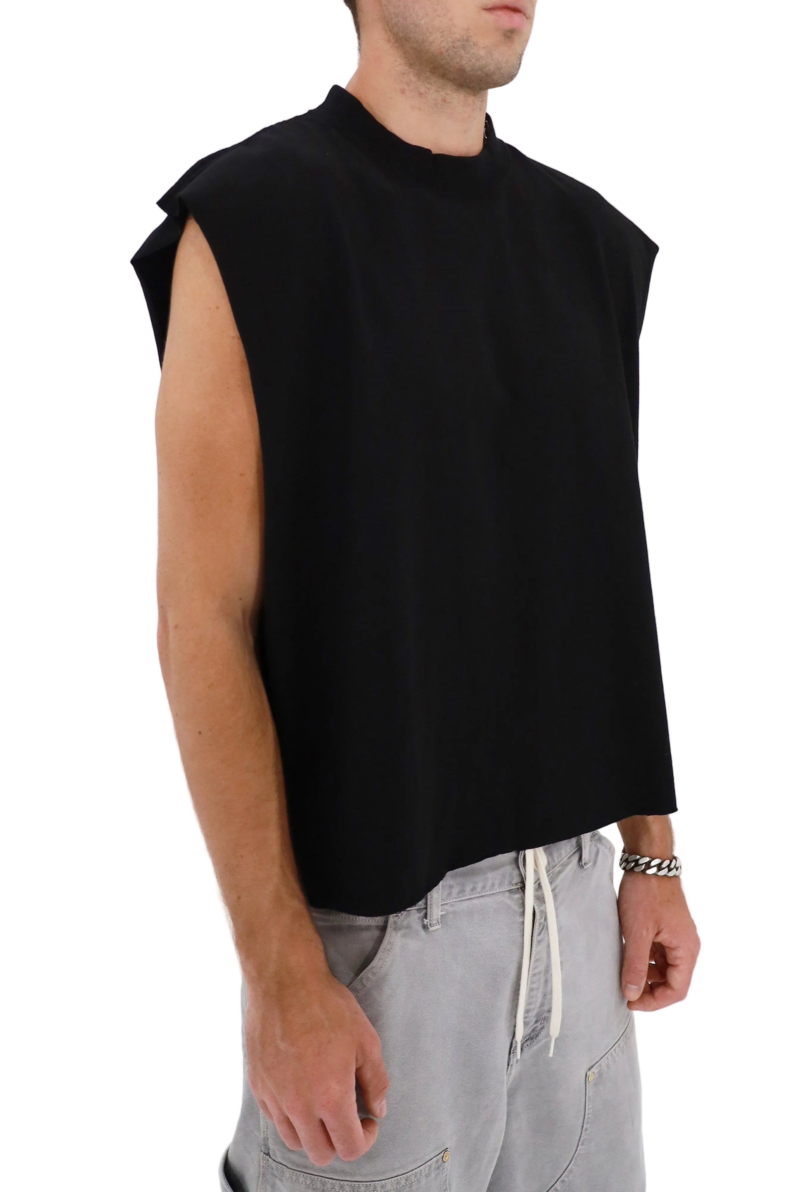 Cropped Muscle Shirt (Black)