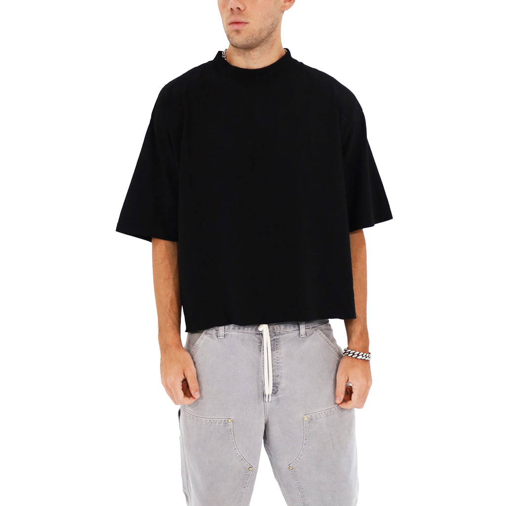 Cropped Oversized T-Shirt (Black)