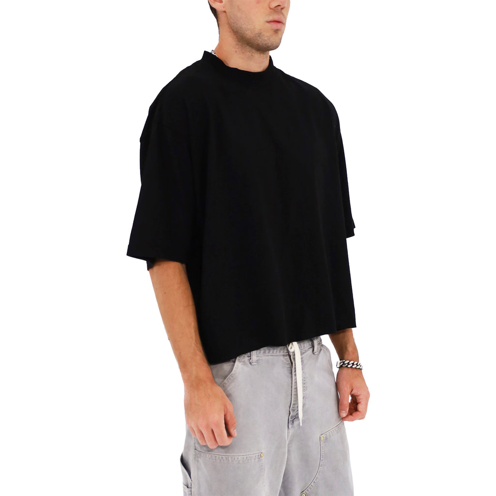 Cropped Oversized T-Shirt (Black)