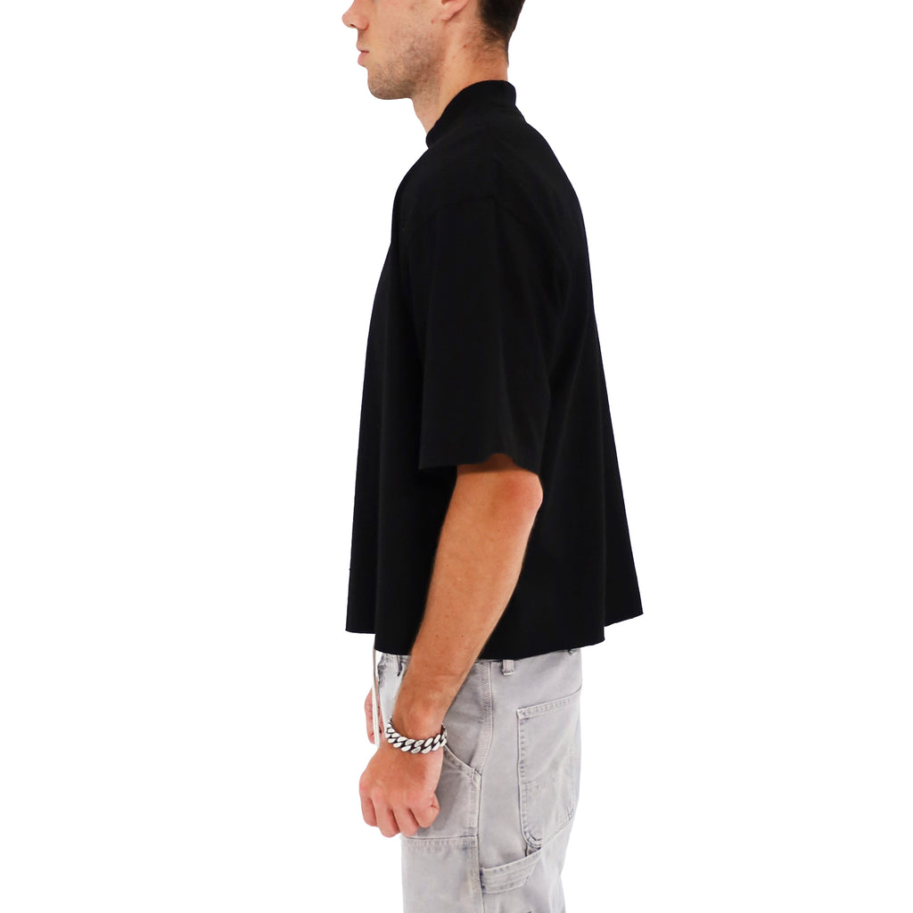 Cropped Oversized T-Shirt (Black)