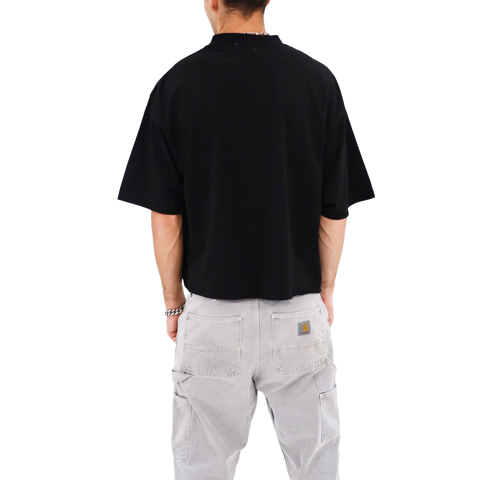 Cropped Oversized T-Shirt (Black)