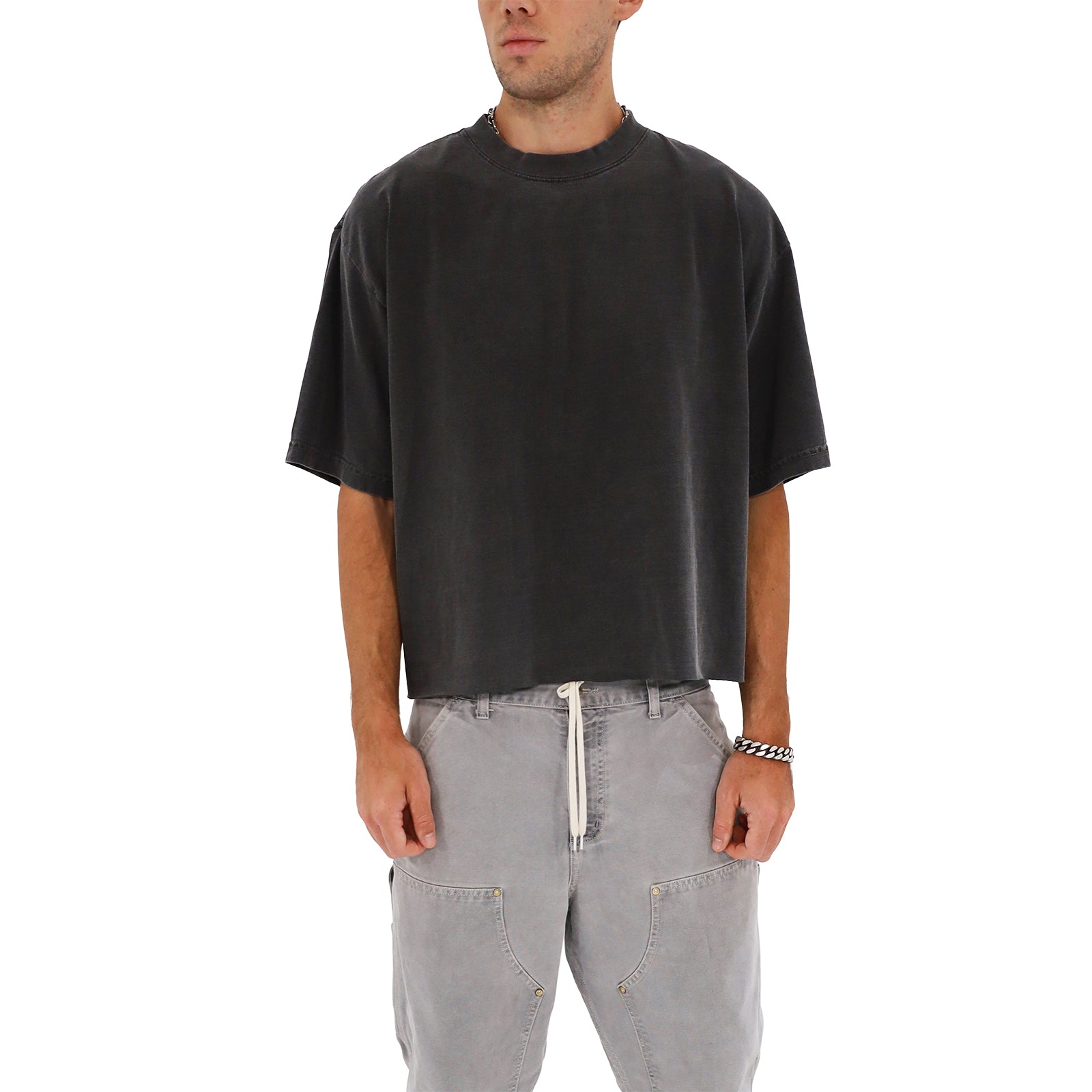 Cropped Oversized T-Shirt (Pepper)