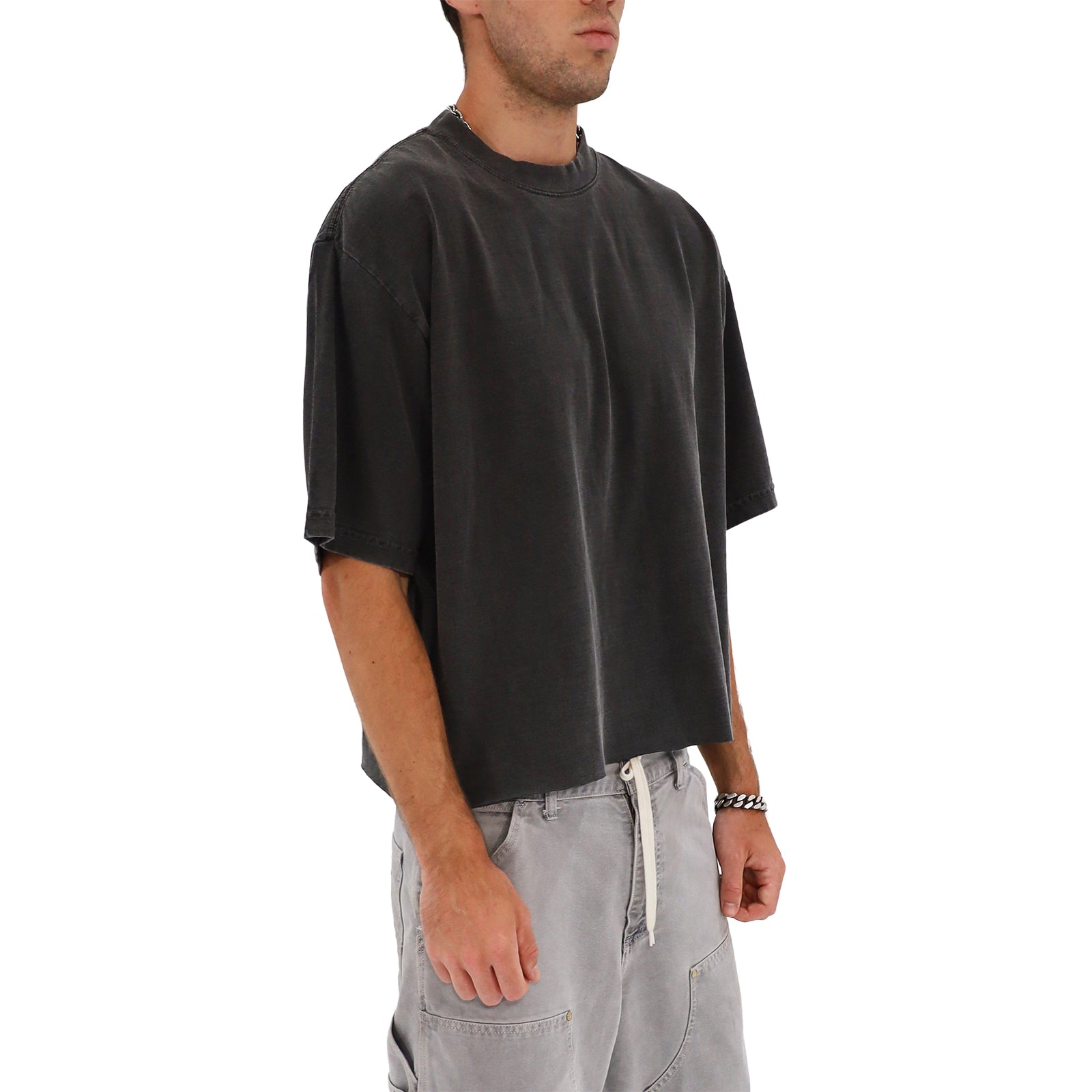 Cropped Oversized T-Shirt (Pepper)