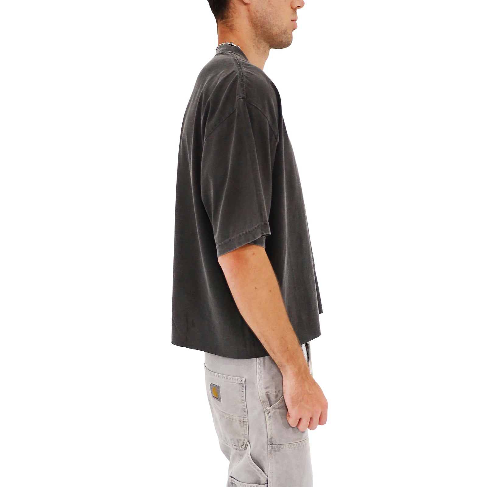 Cropped Oversized T-Shirt (Pepper)