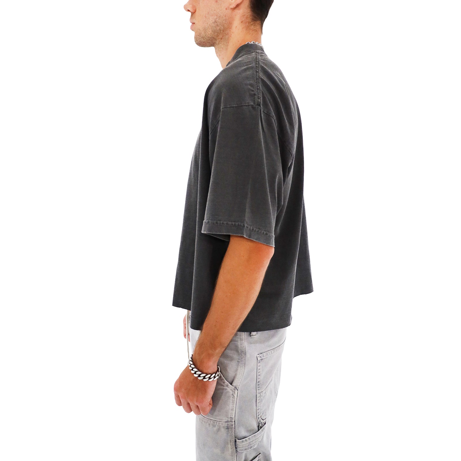 Cropped Oversized T-Shirt (Pepper)