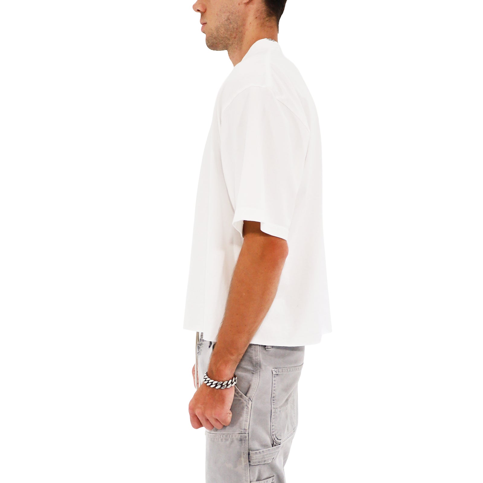 Cropped Oversized T-Shirt (White)