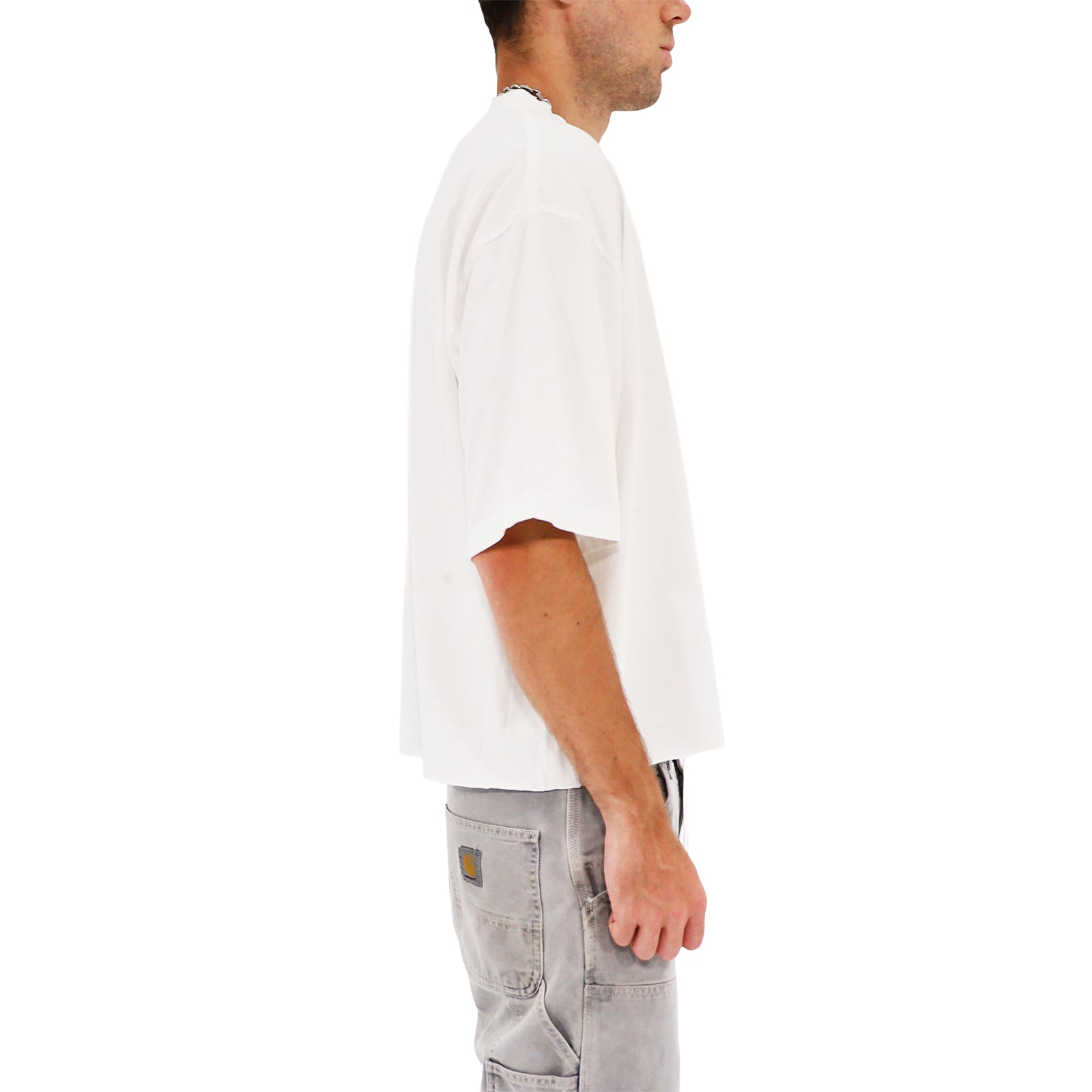 Cropped Oversized T-Shirt (White)