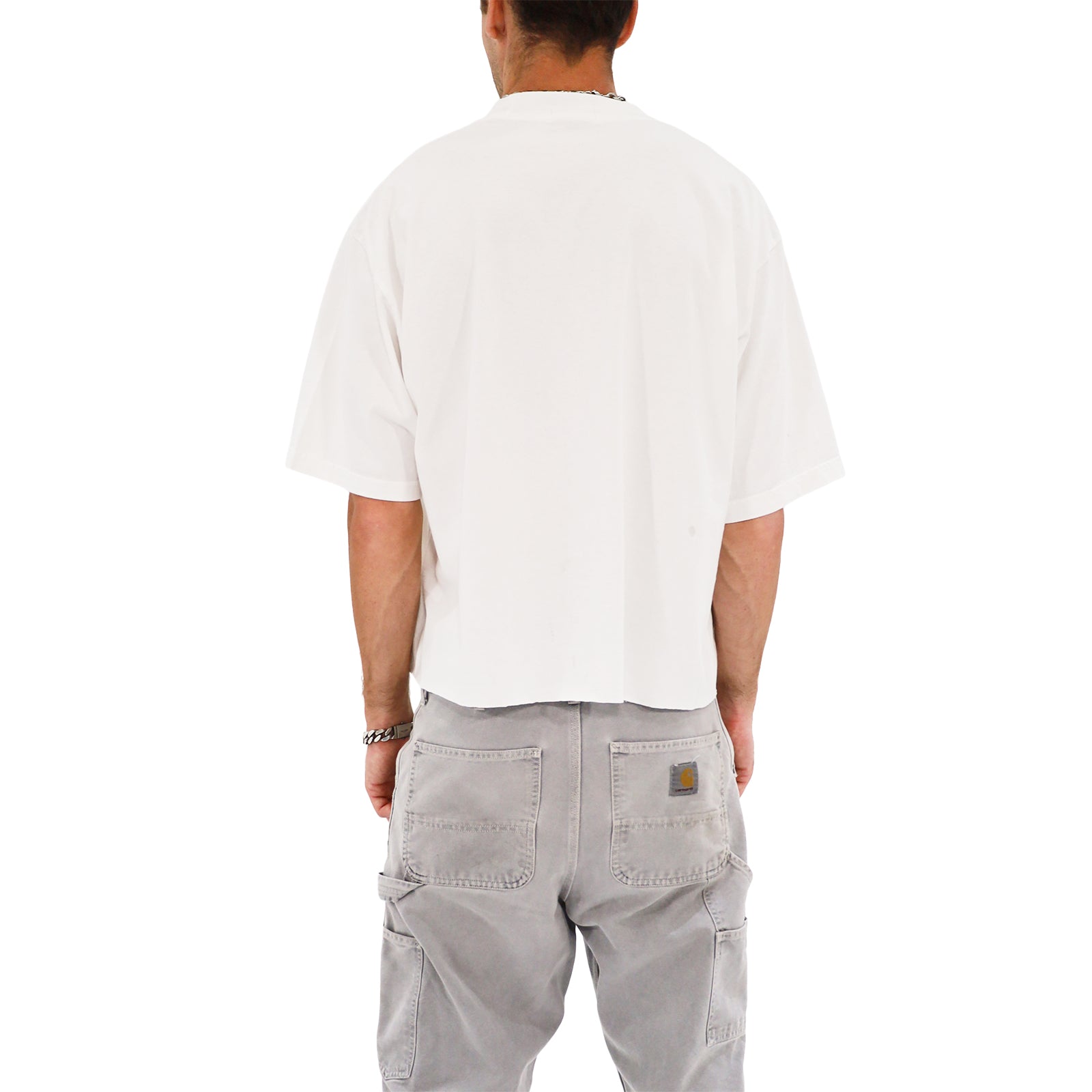 Cropped Oversized T-Shirt (White)