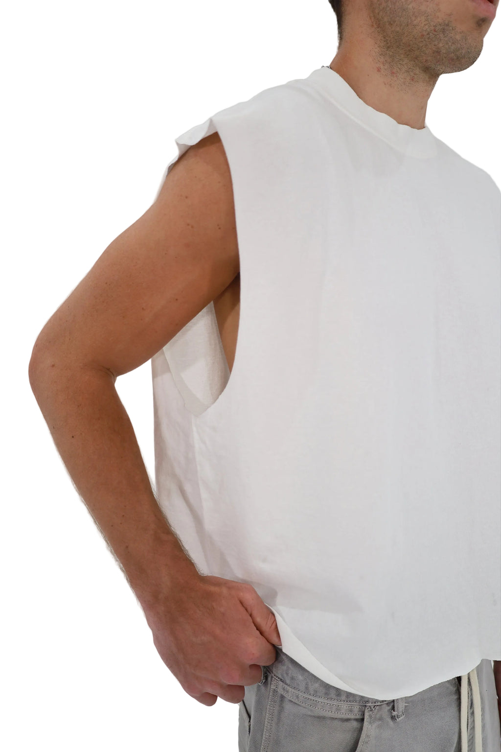 Cropped Muscle Shirt (White)