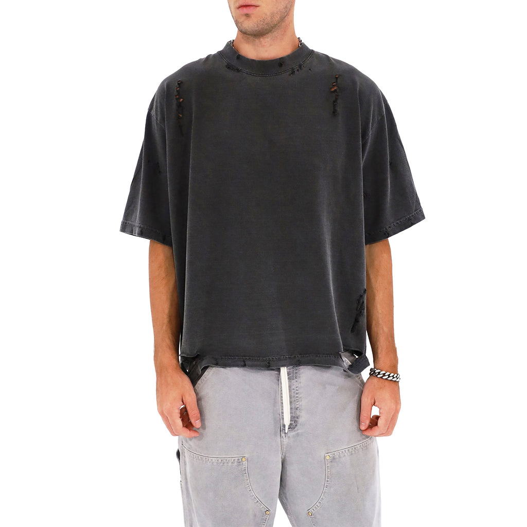 Distressed Oversized T Shirt (Pepper)