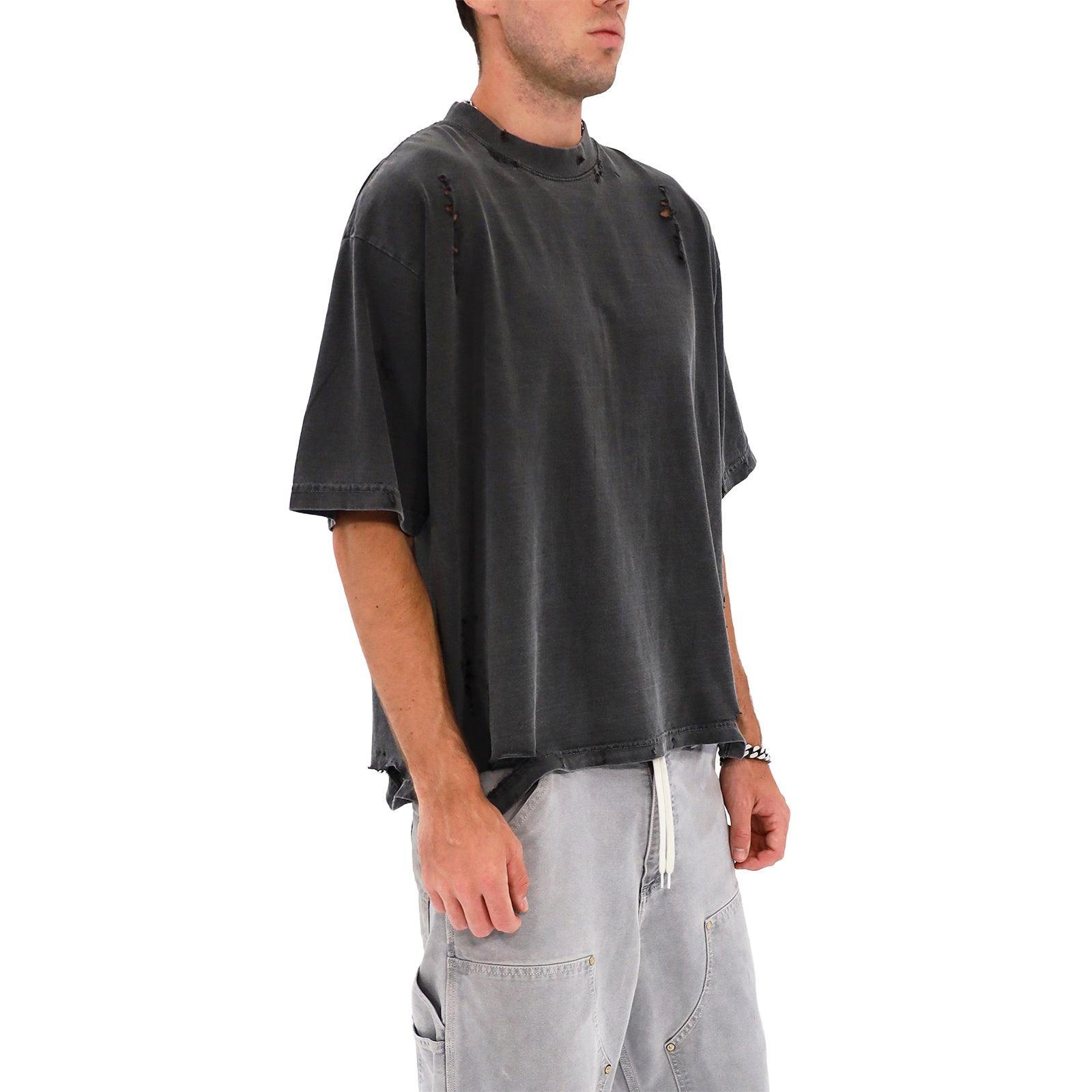 Distressed Oversized T Shirt (Pepper)