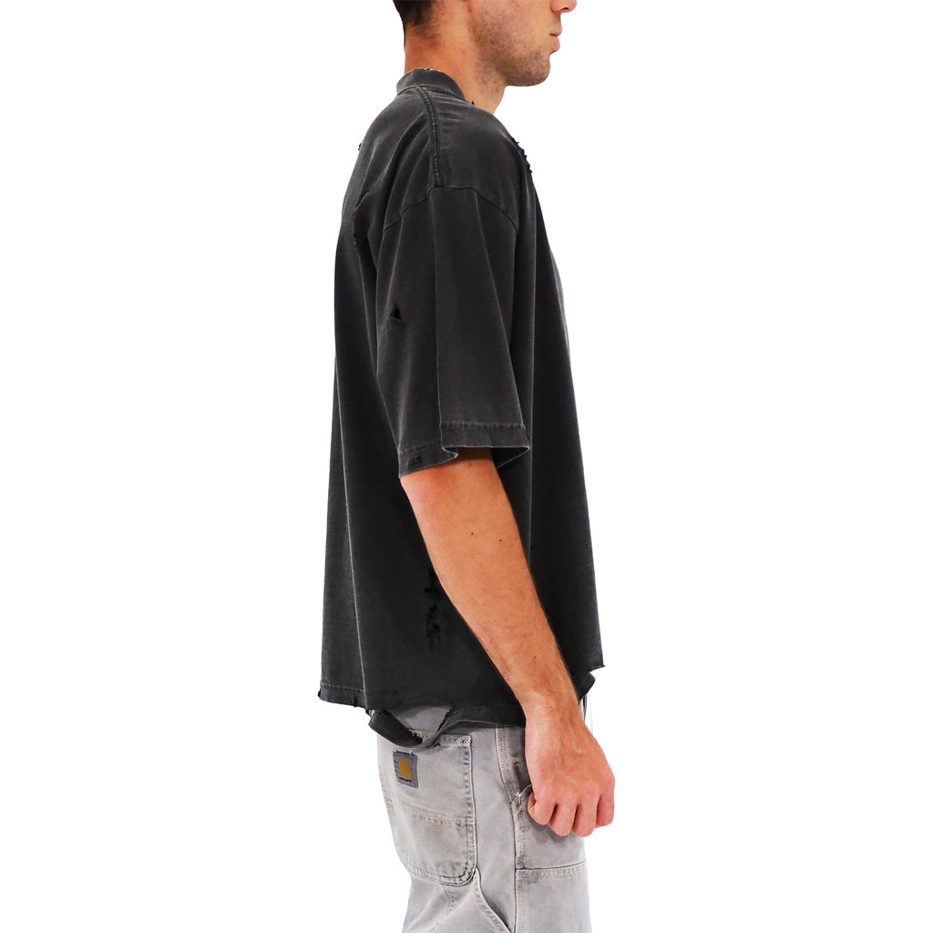 Distressed Oversized T Shirt (Pepper)