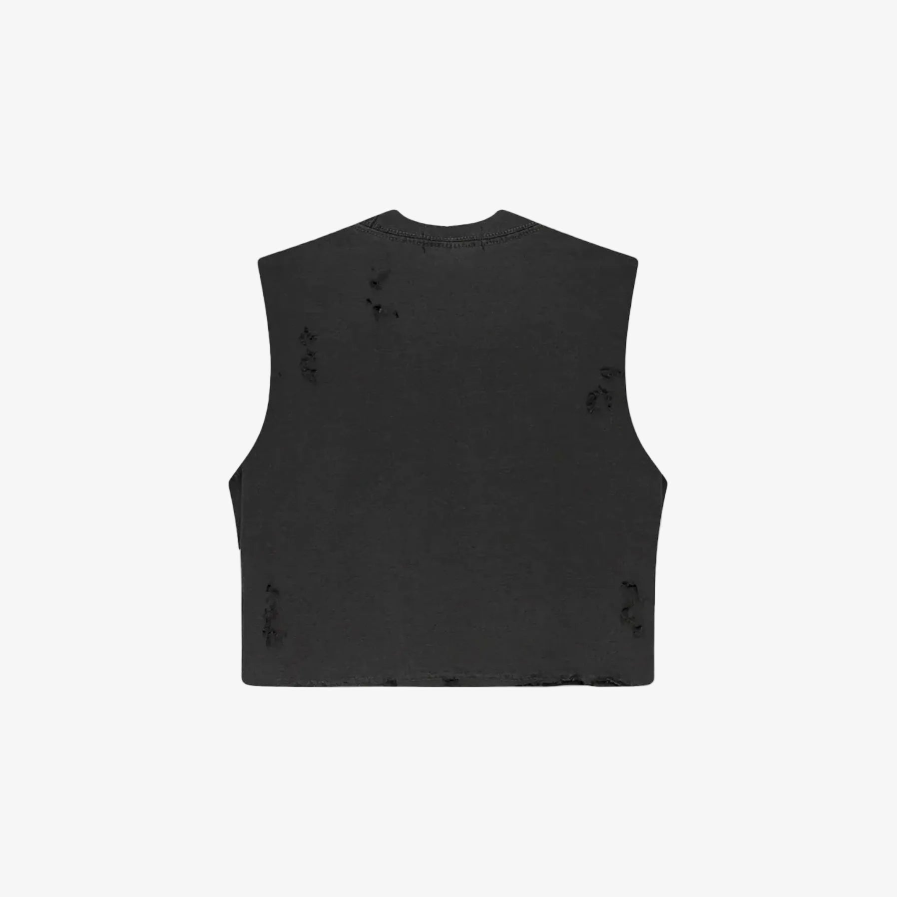 Distressed Cropped Muscle Shirt (Pepper)